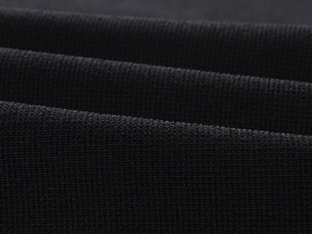 Zwarte gebreide tweed set met parelkraag