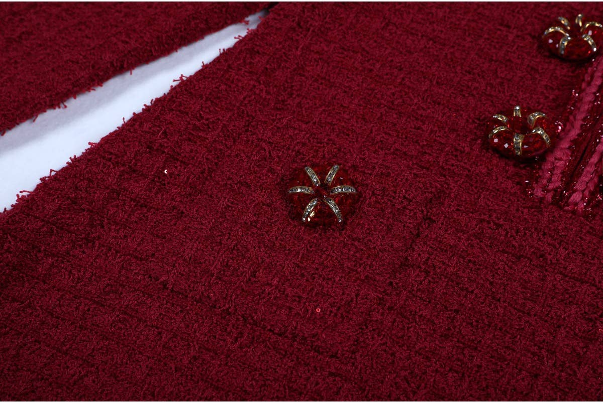 Elegante Gebreide Slim Fit Pailletten Jurk met Lange Mouwen