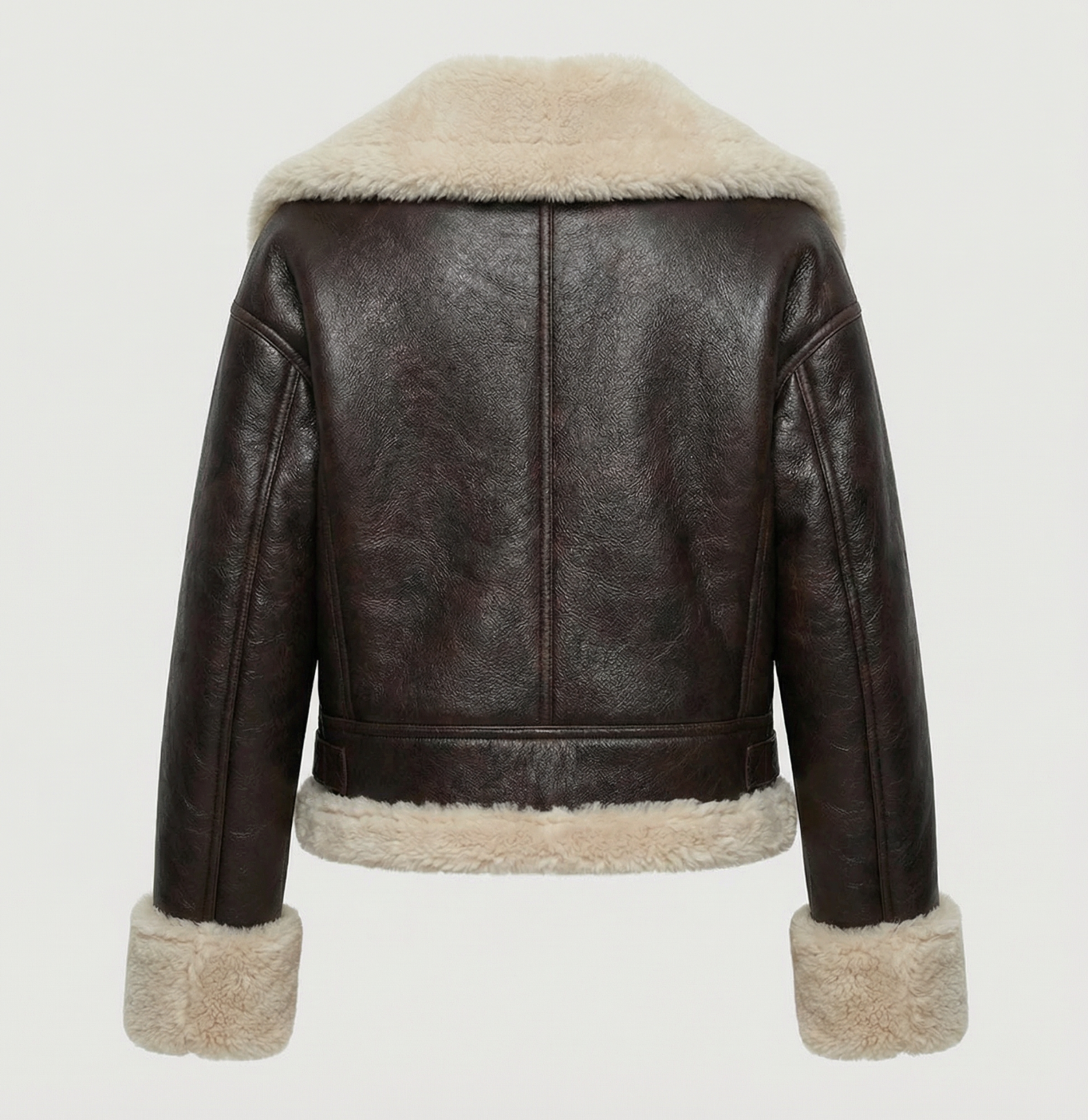 Dubbelzijdige imitatiebontjas met reverskraag