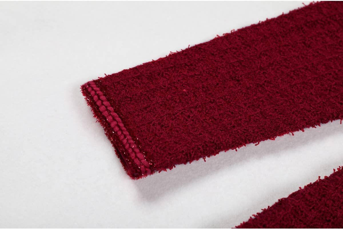 Elegante Gebreide Slim Fit Pailletten Jurk met Lange Mouwen